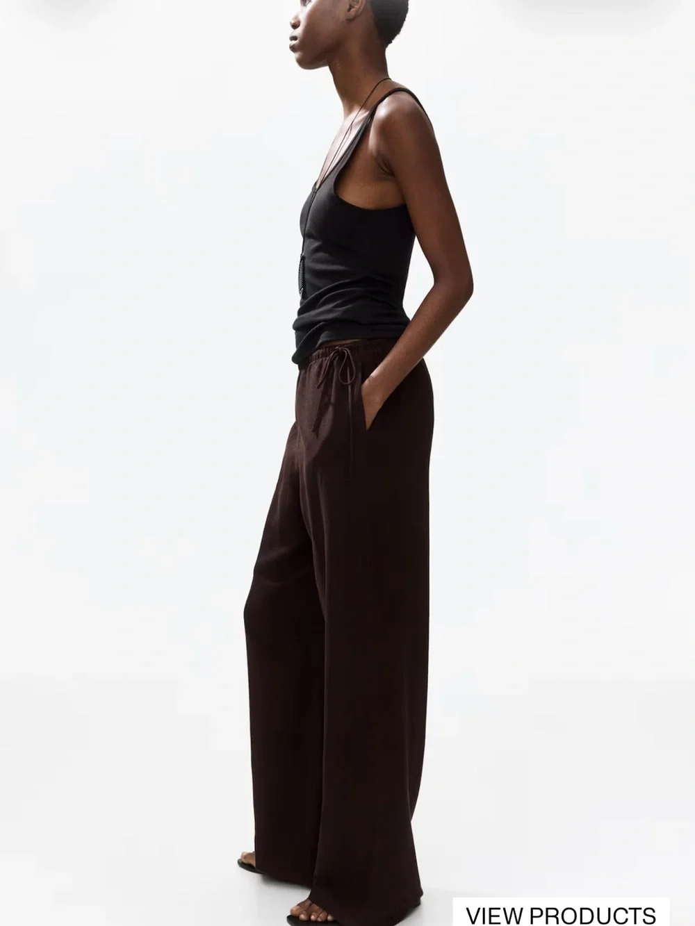 H&M Linen-Blend Drawstring Pants